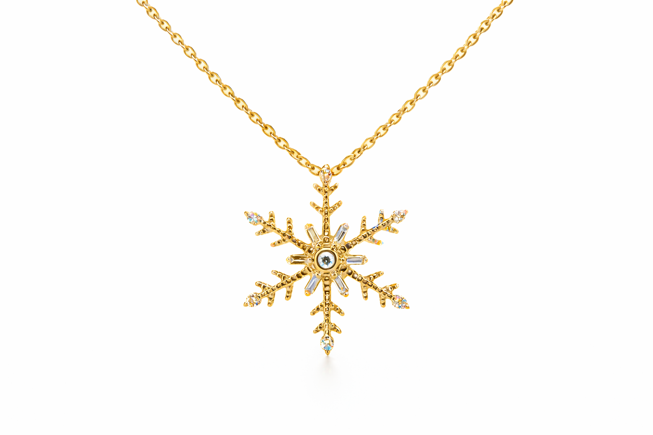 Pendant Snowflake S1 Baguette Floral